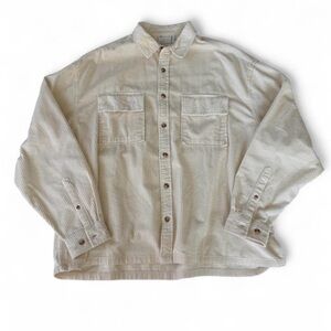 Men’s ASOS Design Corduroy Ivory White Flannel 100% Cotton